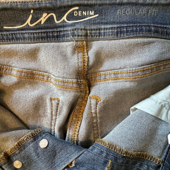 I.N.C. Ankle Length Fringed Denim Cropped Jeans with Button Fly Size 4 - Picture 6 of 7